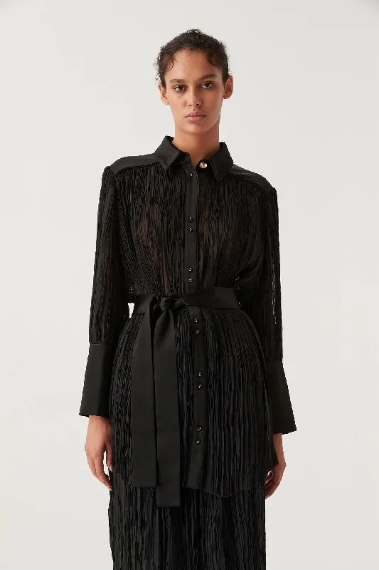 Aerial Oversized Pleated Shirt