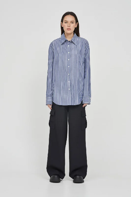 Cotton Poplin Striped Shirt