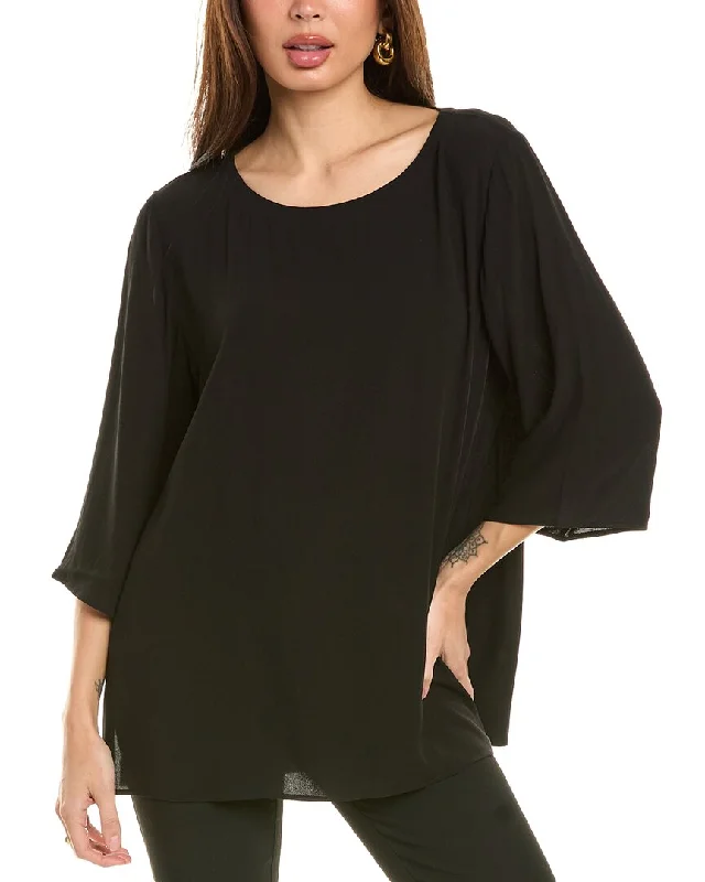 EILEEN FISHER Ballet Neck Silk Top