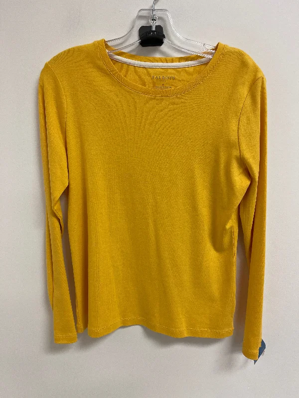 Top Long Sleeve Basic By Talbots In Yellow, Size: M