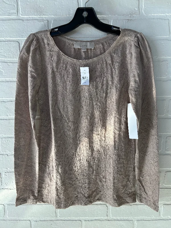 Top Long Sleeve By Ann Taylor In Tan, Size: Xs