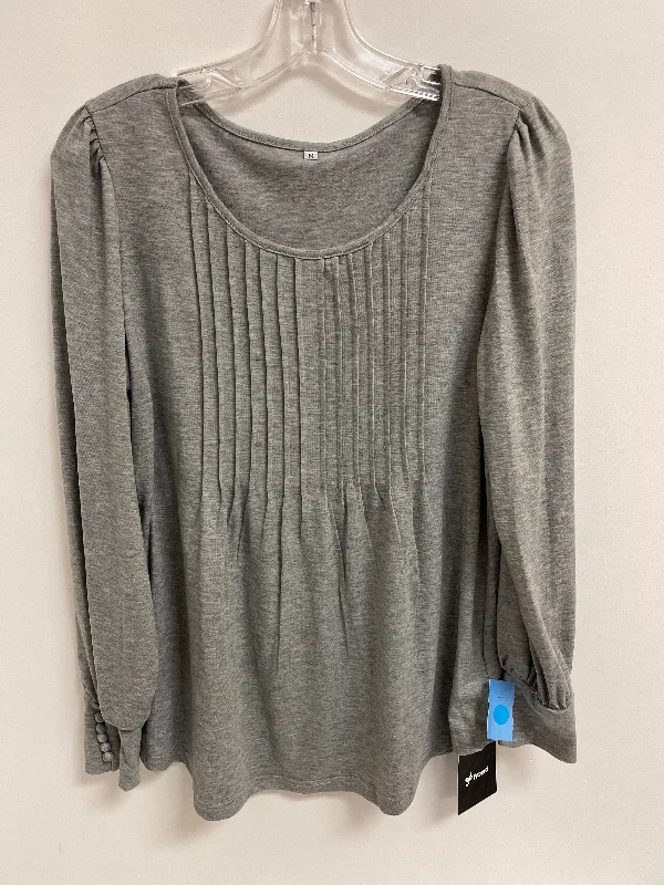 Top Long Sleeve By Clothes Mentor In Grey, Size: M