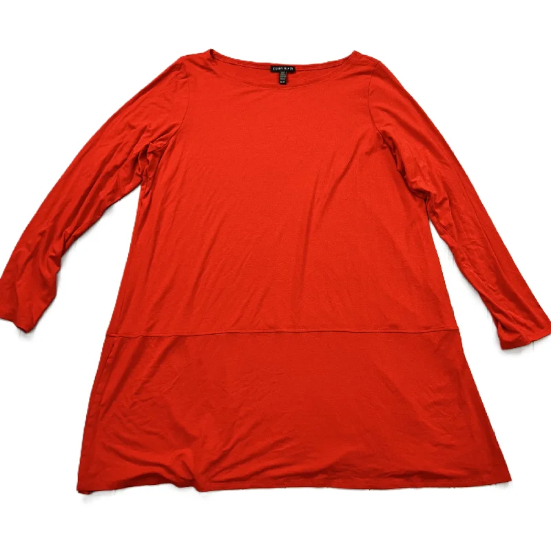 Top Long Sleeve By Eileen Fisher In Red, Size: Xl