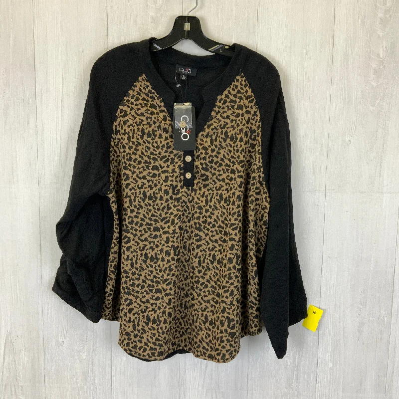 Top Long Sleeve By Gigio In Animal Print, Size: M