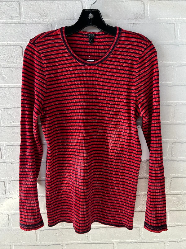 Top Long Sleeve By J. Crew In Black & Red, Size: Xl