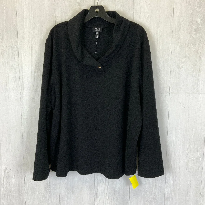 Top Long Sleeve By Jones New York In Black, Size: 2x