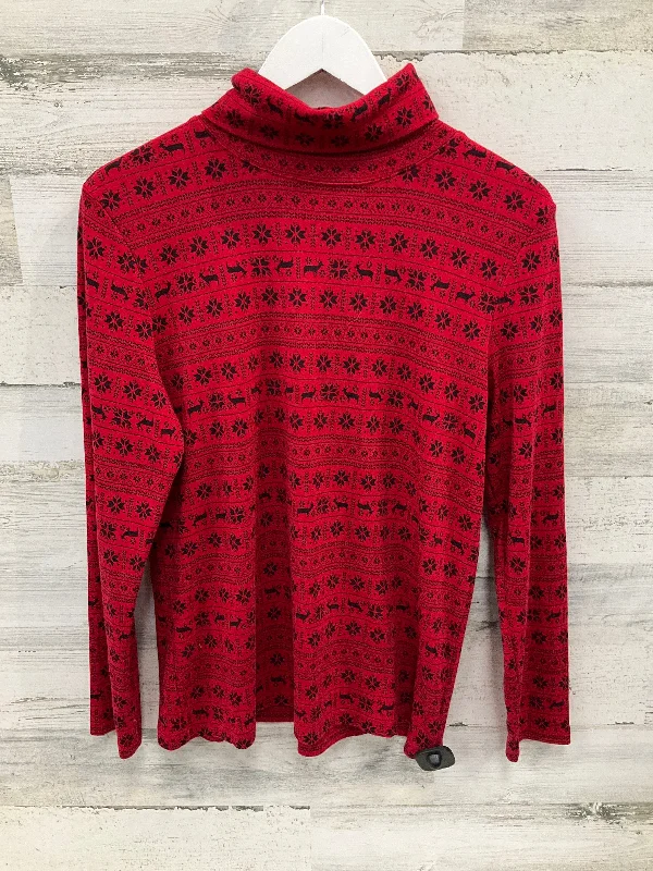 Top Long Sleeve By Karen Scott In Red, Size: L