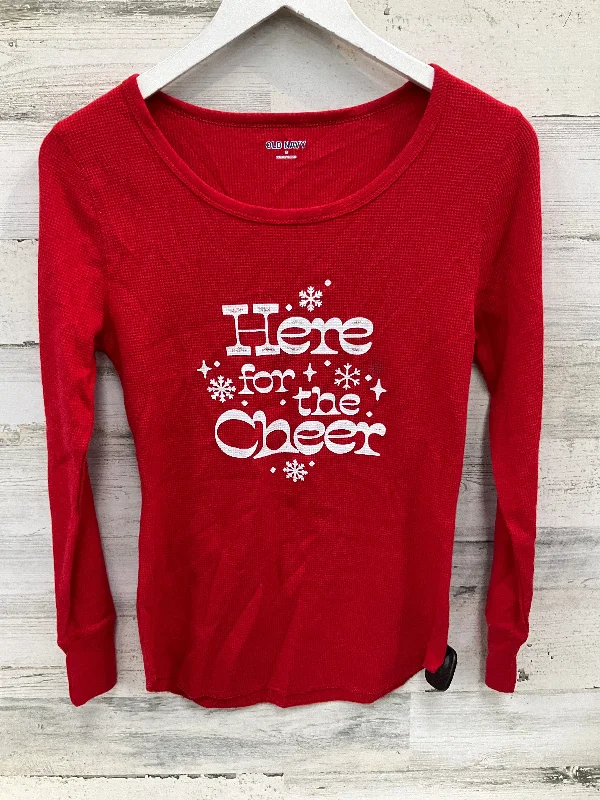 Top Long Sleeve By Old Navy O In Red, Size: S