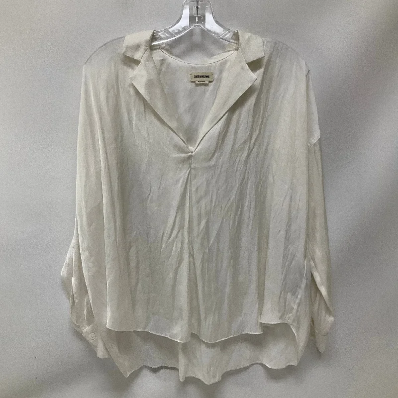 Top Long Sleeve By Zadig And Voltaire In Ivory, Size: S