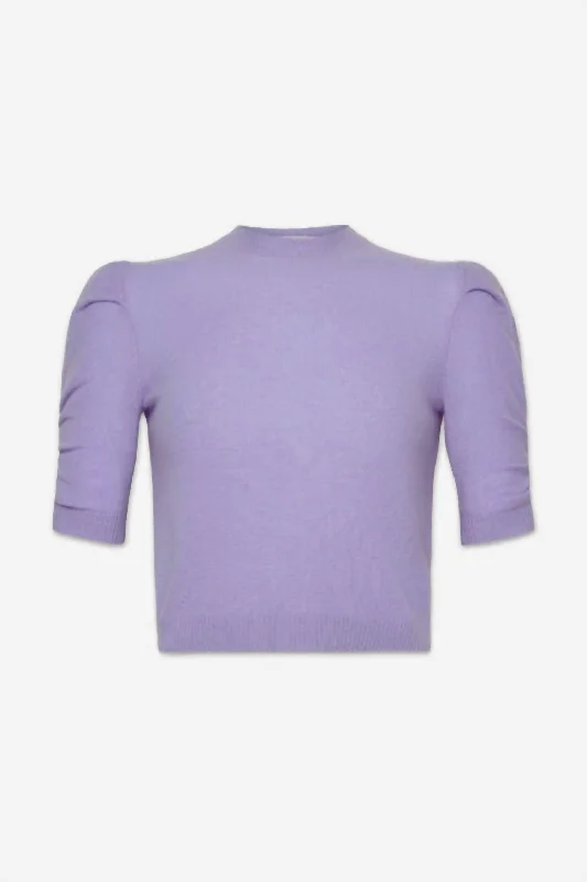 Women's Ruched Sleeve Sweater In Lilac