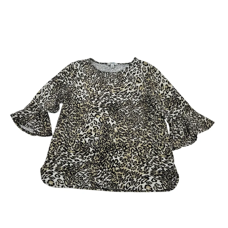 ANIMAL PRINT TOP 3/4 SLEEVE by CROFT AND BARROW Size:M