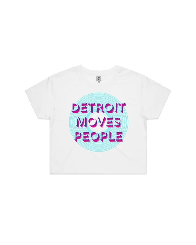 Ink Detroit - Detroit Moves People Crop T-Shirt - White