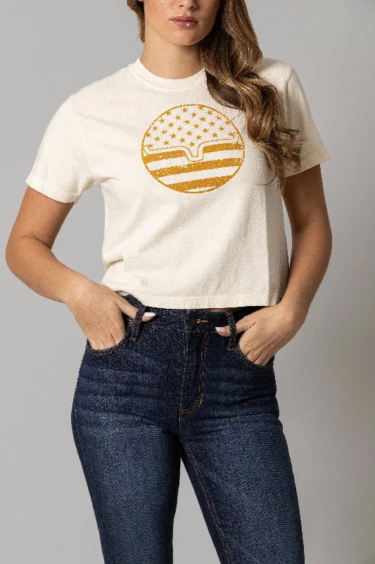 Ladies American Bullseye Crop