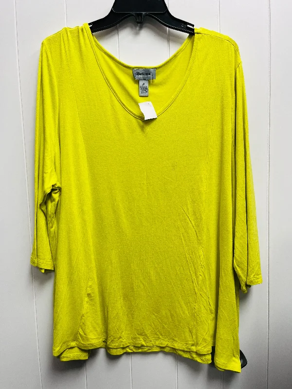 Top 3/4 Sleeve By Clothes Mentor In Chartreuse, Size: 2x