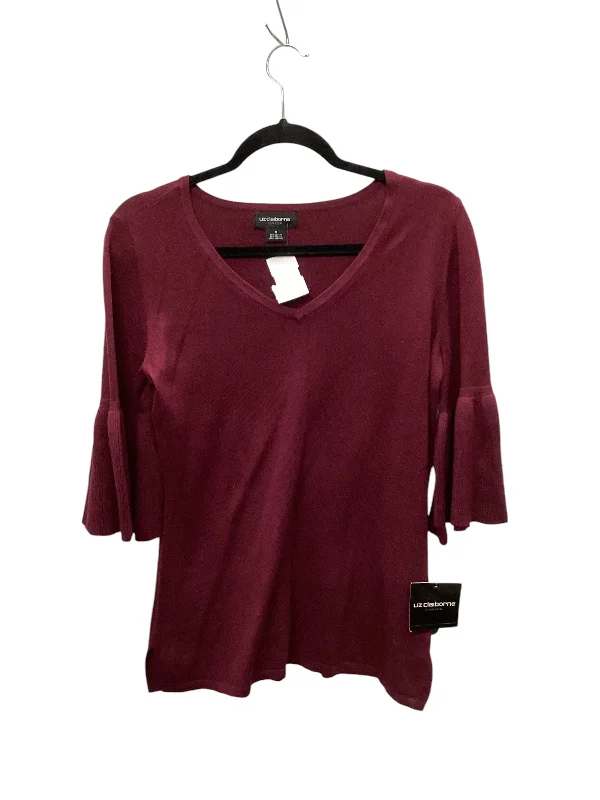 Top 3/4 Sleeve By Liz Claiborne In Purple, Size: S