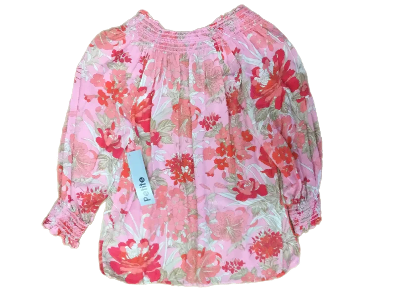 Top 3/4 Sleeve By Talbots In Floral Print, Size: Petite   S